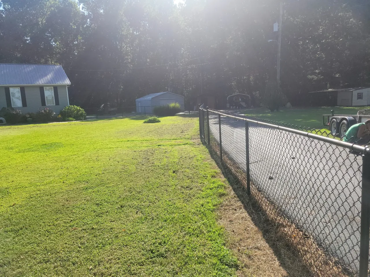 4-foot galvanized chain-link residential fence installed in Aroney Alabama