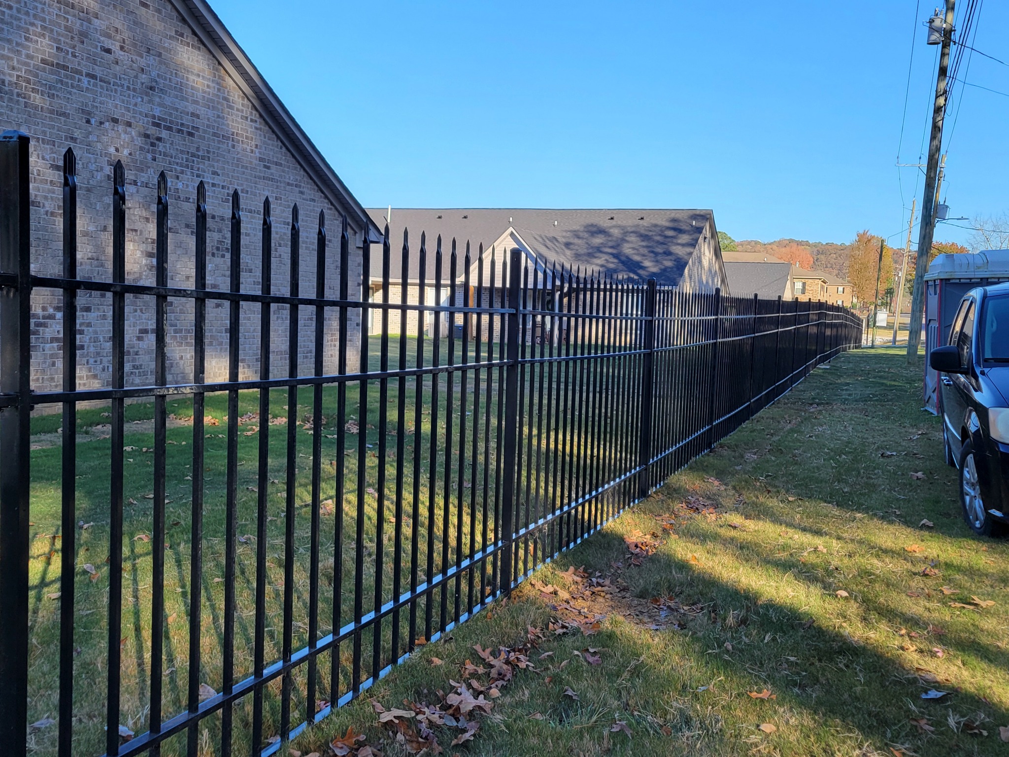 Commercial aluminum fencing in the Rainbow City / Gadsden, Alabama area installed by Hooks Fence Company