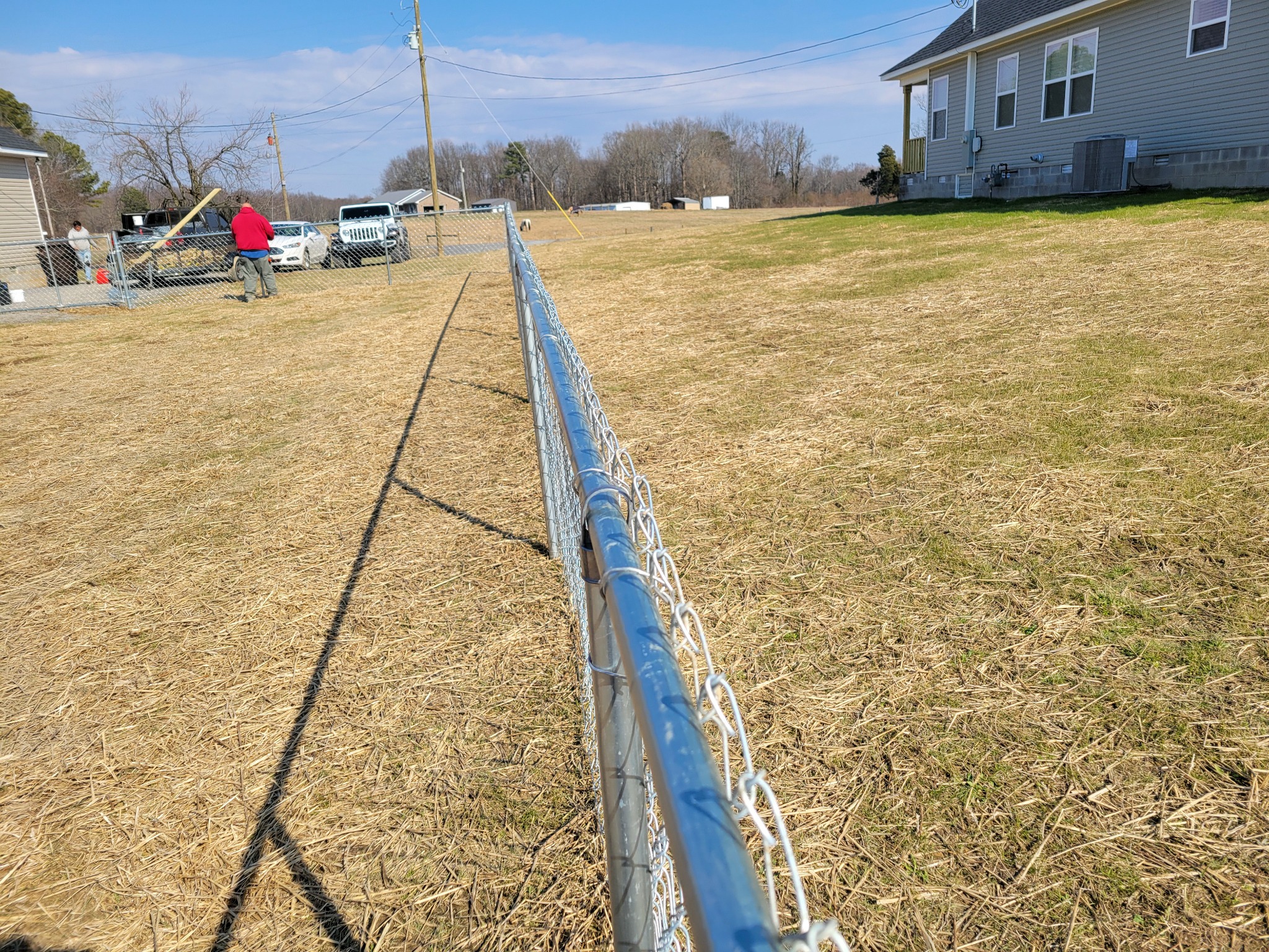 Galvanized chain-link fence installation in Aroney, Alabama installed by Hooks Fence Company