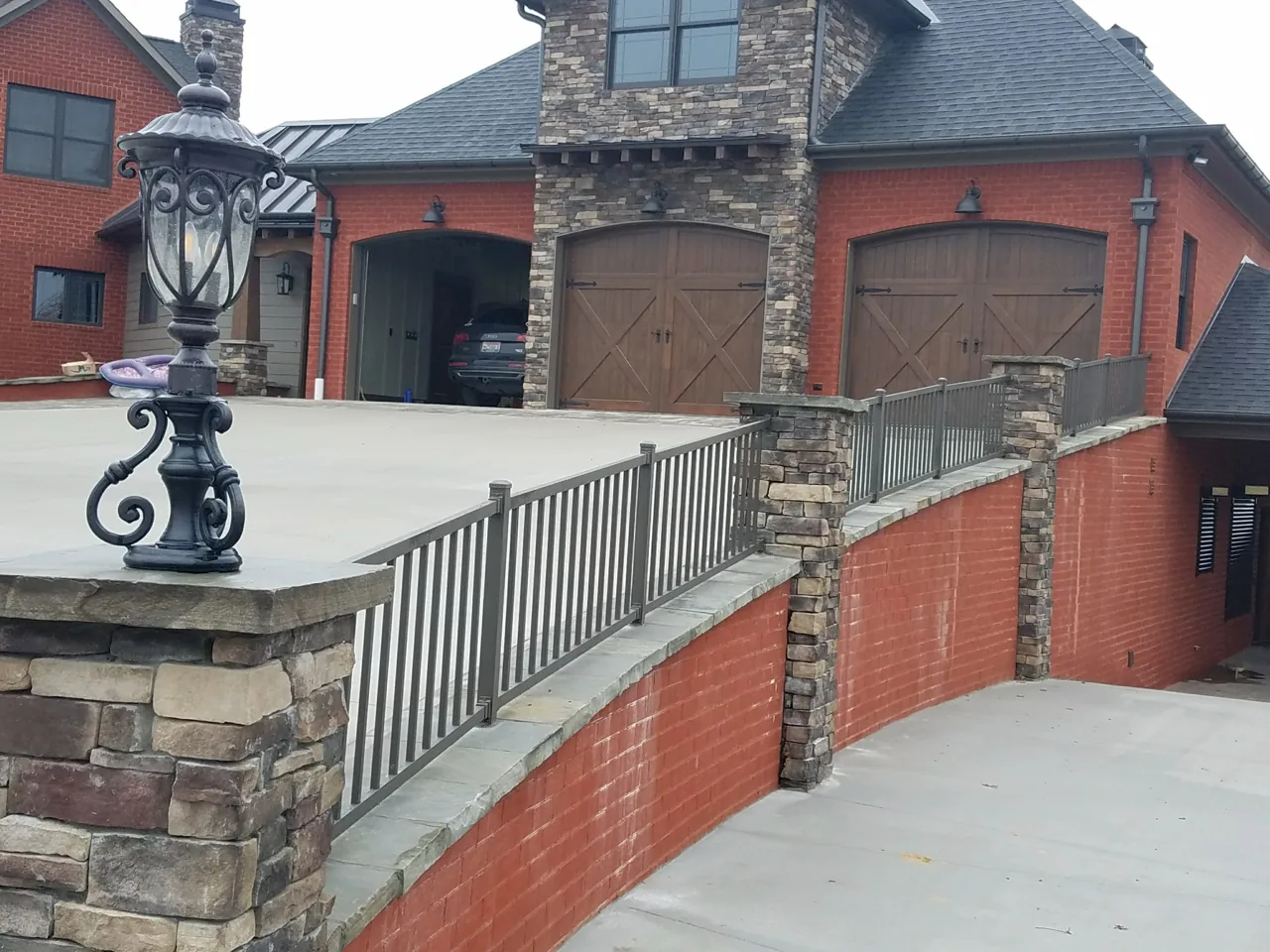 Ornamental steel safety railing in Albertville, Alabama installed by Hooks Fence Company