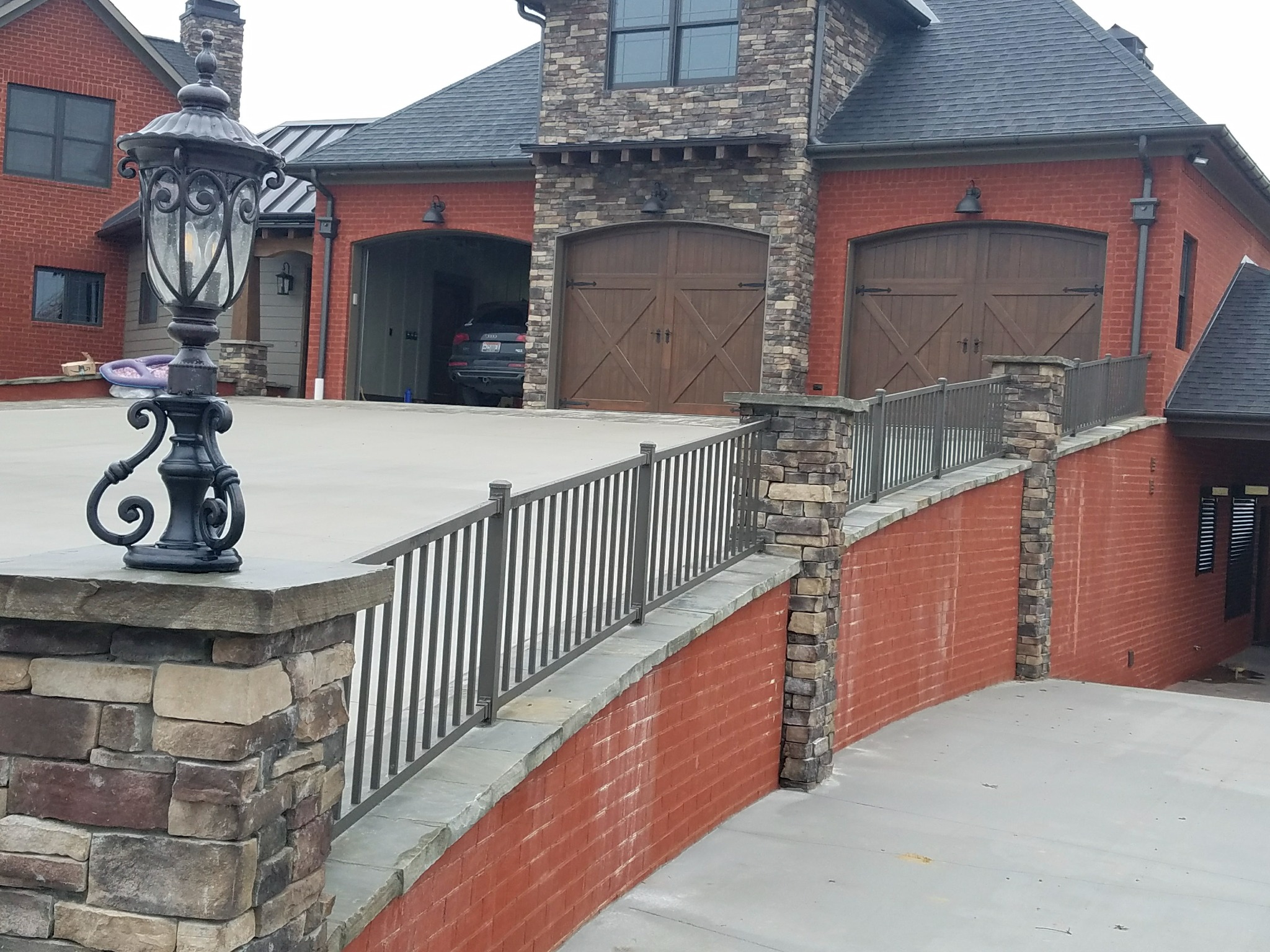 Ornamental steel safety railing in Albertville, Alabama installed by Hooks Fence Company